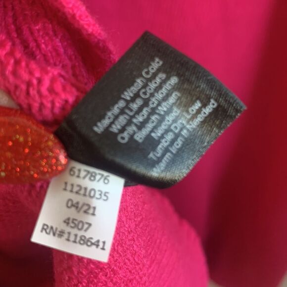 NWT Lane Bryant Pink Blouson Sleeve V-Neck Oversized Tunic Sweater Plus Sz 26/28 - Picture 10 of 10